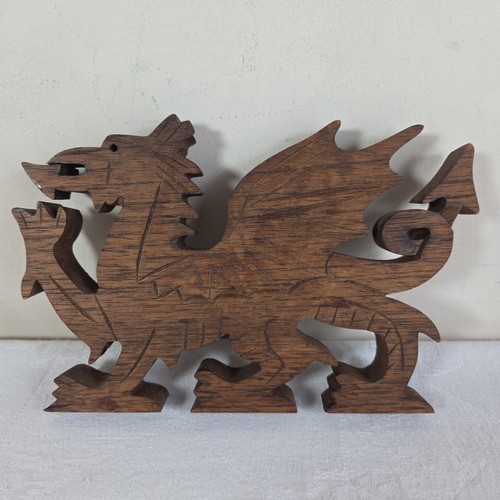 Wooden welsh dragon - wooden, ornament