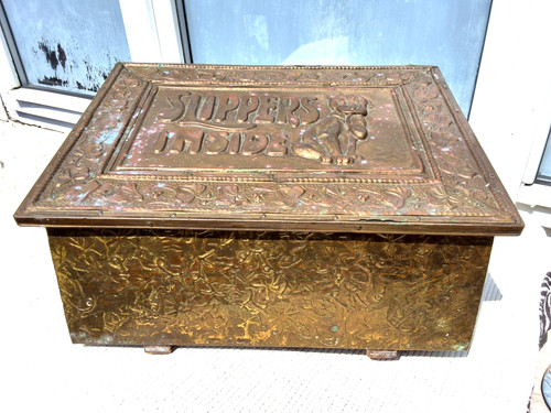 Antique vintage embossed brass - antique,
