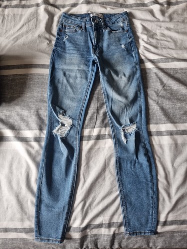 Blue skinny ripped jeans - jeans, size