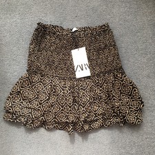 ZARA Black Aztec Print Ruched