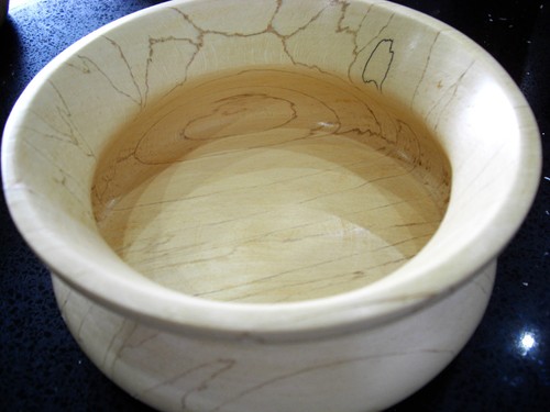 Hand turned spalted beech wood - hand,