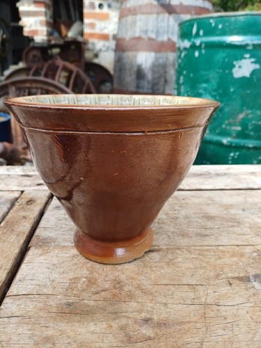 Antique stoneware footed jelly - stoneware,