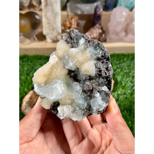 Hematite included apophyllite - hematite-included,