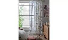 Habitat Birds and Floral Voile Curtain Panel 140x229cm Multicolored-Stitch Issue