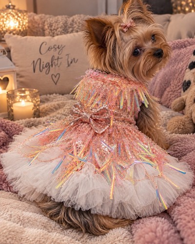 Peach dog dress - peach, chihuahua