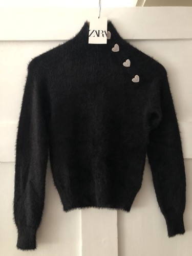 Zara black fluffy jumper with