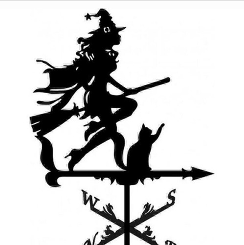 Black iron weather vane - weather,