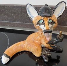 WOW " BASIL MATTHEWS " Comical Hunting Memories Fox ~ signed ~ with Horn & Hat