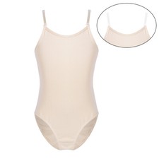 UK Kids Girls Nude Seamless Underwear Ballet Dance Leotards Camisole Bodysuit
