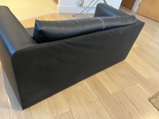 Used black Ikea sofa bed 2 seater faux leather
