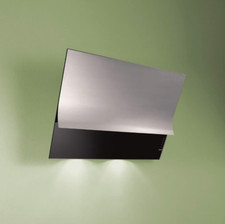 Best/Britannia Surf Angled 80cm Cooker Hood, Stainless Steel & Black Glass