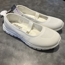 New women’s PRIMARK WHITE MEMORY FOAM WEDGE PUMP SHOES size 40 / 7