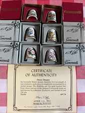 Caverswall Flower Mosaics Thimbles Set Of 6 With C.O.A Boxed Limited Edition