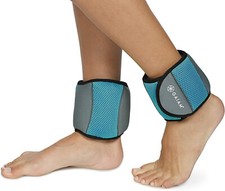 Gaiam 10lb Ankle Weights Strength Training Blue With Adjustable Straps -Open Box