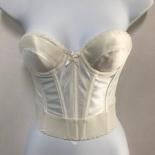 Vintage Arlauret by Ele-Sue 34A White Longline Strapless Bra Bustier Satin