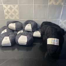 Black and grey. Knitting Wool Black Fluffy With Glitter. RICO CREATIVE. Job Lot
