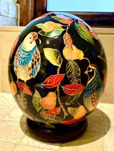 Vintage decoupage ostrich egg - vintage,