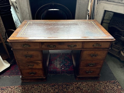 Edwardian pedestal desk - an,