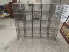 Vintage industrial wire pigeon holes/cages storage unit.