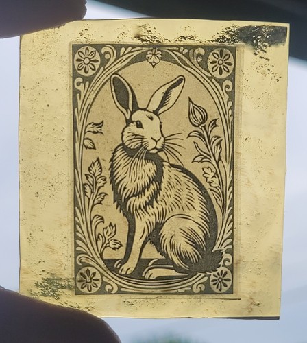 Stained glass rabbit kiln - stained,