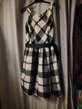 Polo Ralph Lauren Black/White/Grey fit and flair Dress Age 16 Belt MARK Shoulder