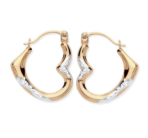 9ct gold heart - heart, creole