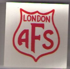 WW2 London AFS helmet transfer red reproduction