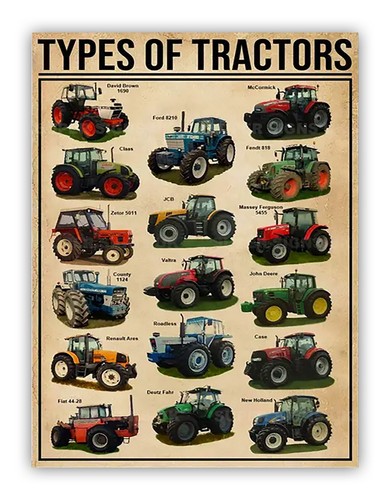 Types modern tractors metal - types,