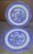 2 Barratts of Staffordshire Blue White Willow Tree 25.5cm 10" Dinner Plates