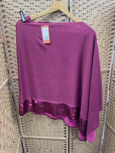 Poncho cape with sequined - poncho,