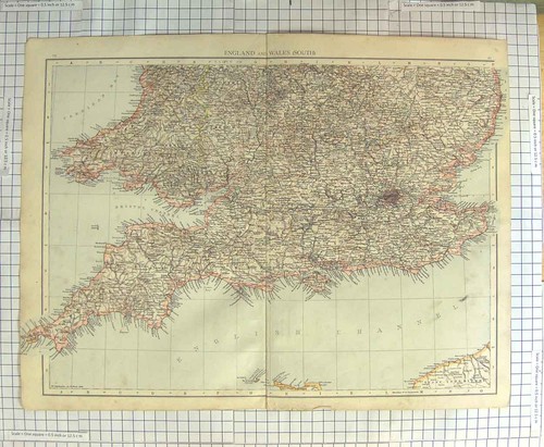 Original old antique print - antique, map