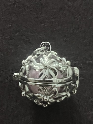 Silver perfume ball necklace - ,