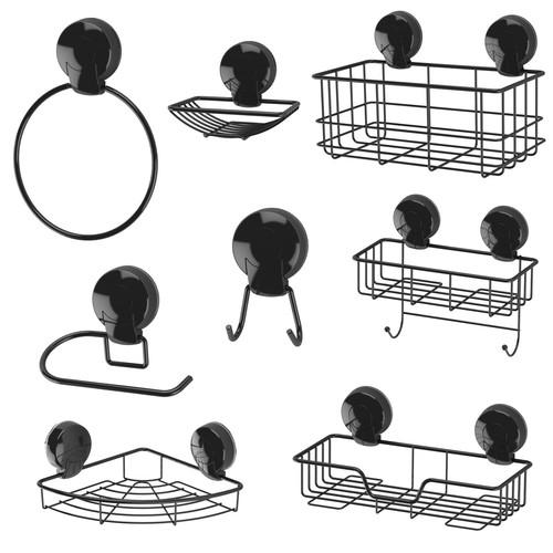 Black wall mounted - mounted, suction
