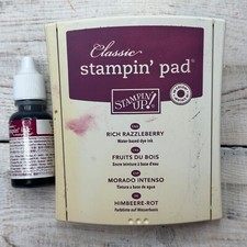 Used Stampin' Up! Ink Pad - Rich Razzleberry (Fabric) + New ReInker Bottle - VGC