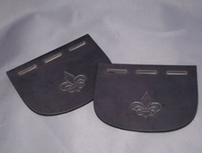 Leather Saddle Girth Buckle Guards Black English Three Slot 3 Straps Girth AX