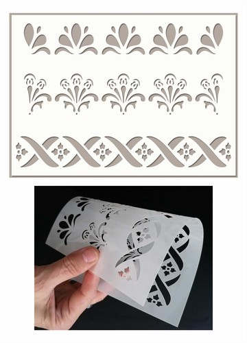 Lace border stencil painting - stencil,