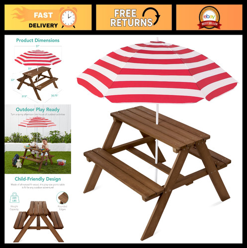 Wooden kids picnic table set - kids,