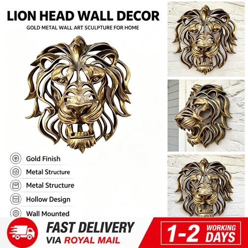 Lion head wall mounted art - mounted,