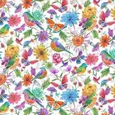 Birds & Butterflies Fabric