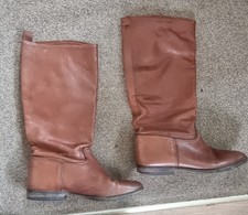 Ladies Brown Leather Vero Cuoio Boots Size 38.5