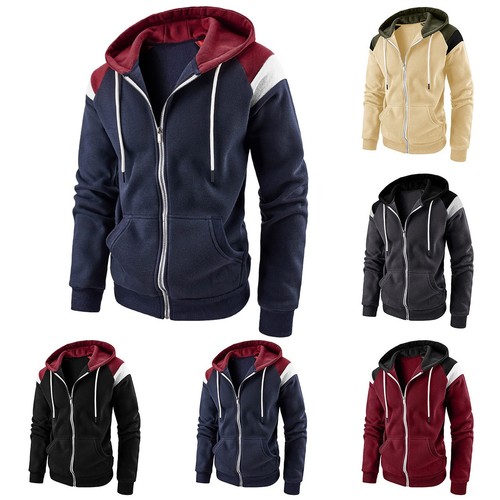 New mens color block zip - color,