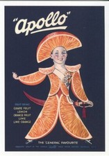 Weird Orange Fruit Woman Mexican Apollo Drinks Repro advert Modern Postcard Opie