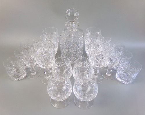 Cut crystal glass set - cut,