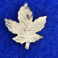 Vintage Canadian National Symbol Maple Leaf Gold Tone Metal StickPin Badge