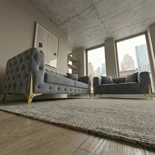 Luxury grey seater - grey, 3+2