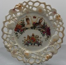 Antique Ceramic Ribbon Plate 