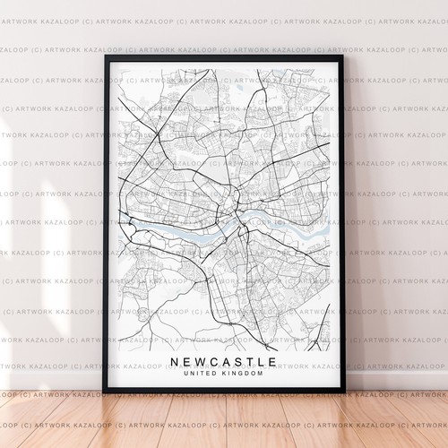 Newcastle map poster - poster, print