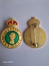 Womens Land Army badge enamelled brooch pin fixing