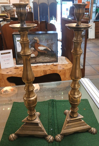 Pair antique french brass - antique,