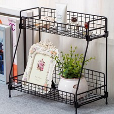2 Tier Metal Wire Basket Rack